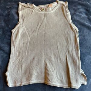Sleeveless silk blend top